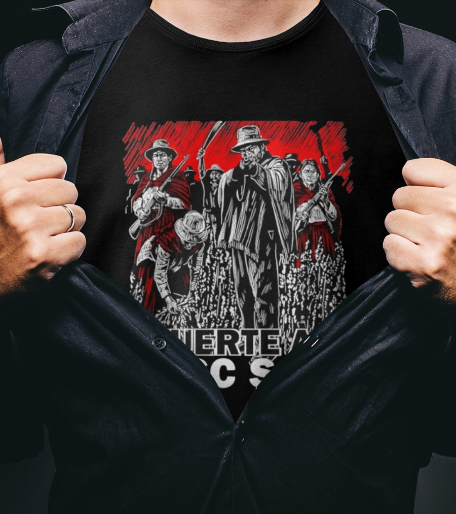 Muerte Al Fascismo Peasant Guerilla Resistance Fighters Of The Andes T-Shirt