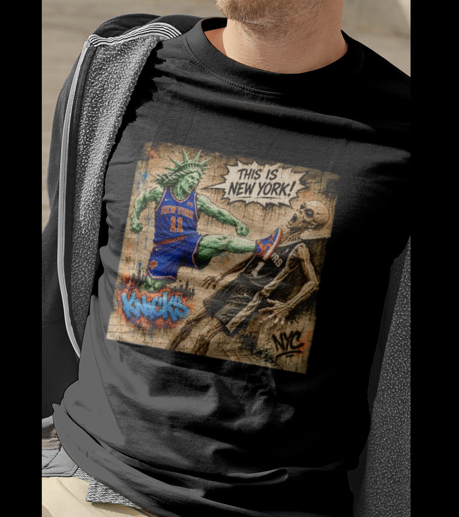 New York Knicks Statue Of Liberty Vs Spurs Basketball NYC This Is New York T-Shirt