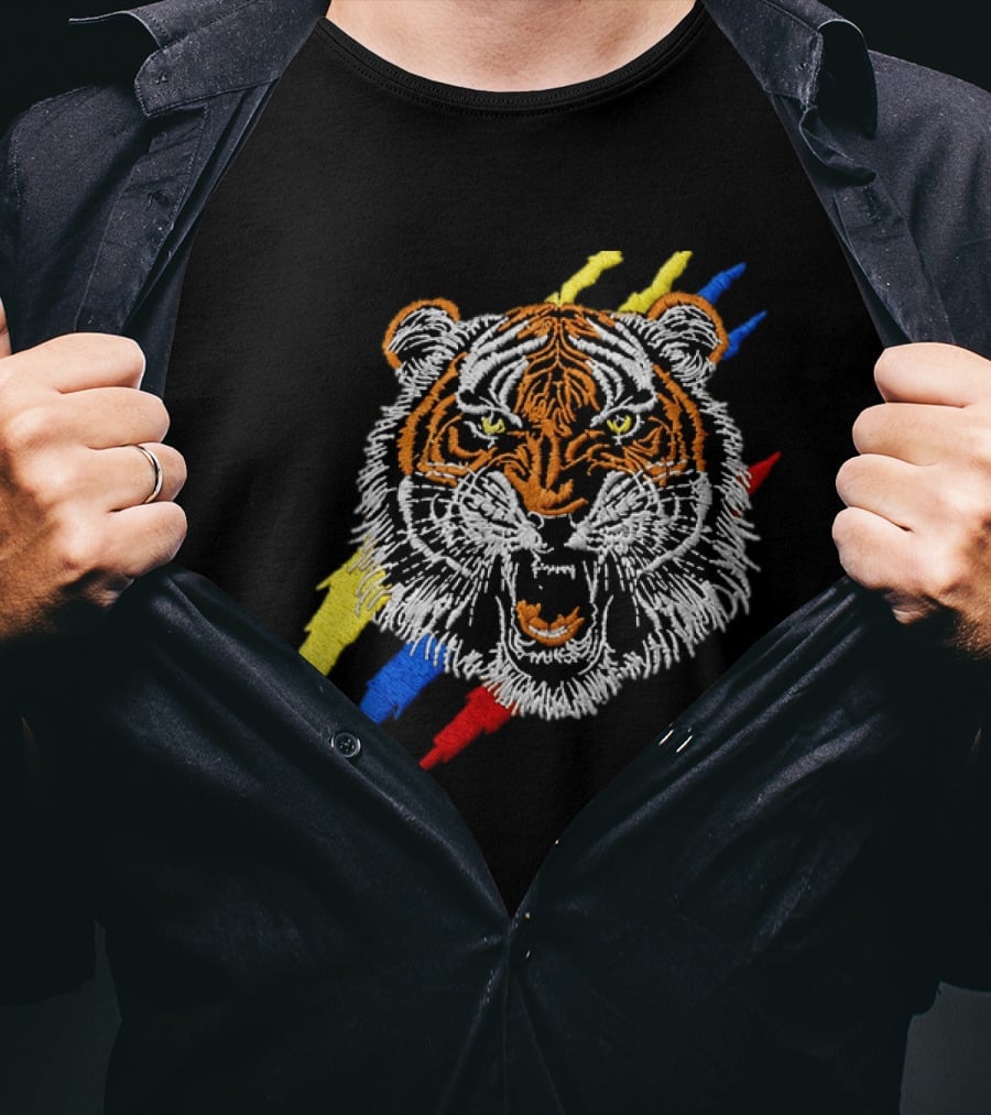 Tiger De La Espriella Colorful Bold Embroidered Hat T-Shirt