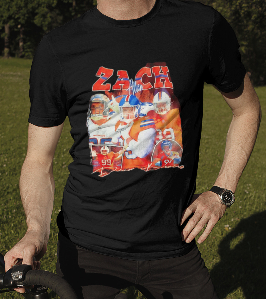 Zach Allen 99 Denver Broncos Football Player Collage T-Shirt