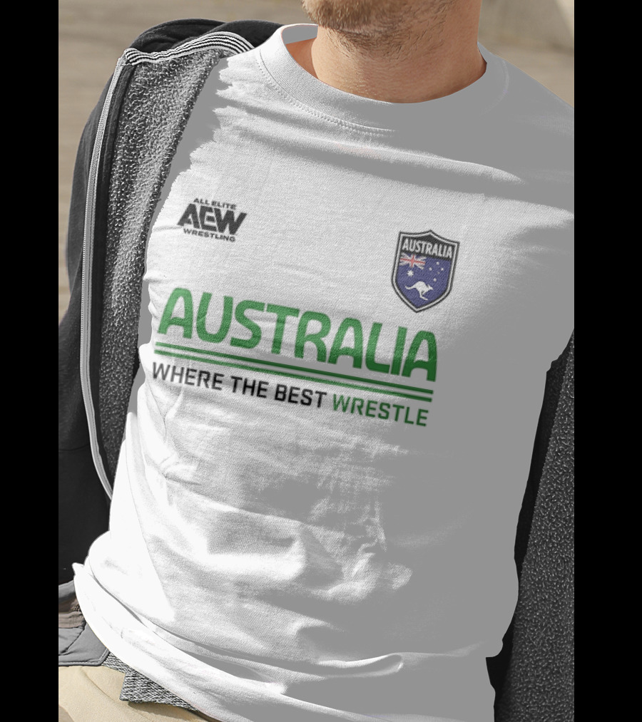 AEW Australia Where The Best Wrestle Iconic Shield T-Shirt