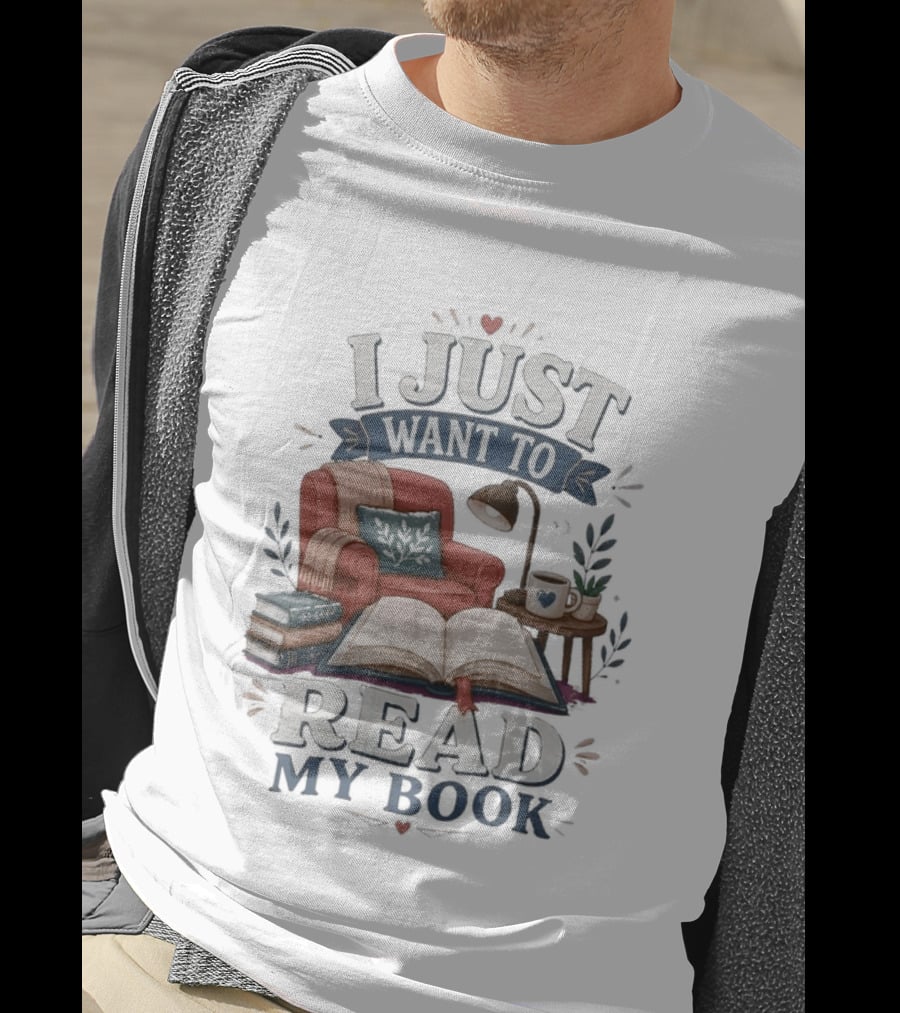 I Just Want To Read My Book Cozy Chair Lamp Coffee T-Shirt