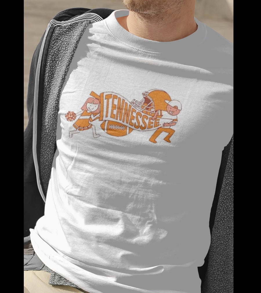 Tennessee Volunteers NCAA Football Cheerleaders Helmet And Pennant Flag T-Shirt