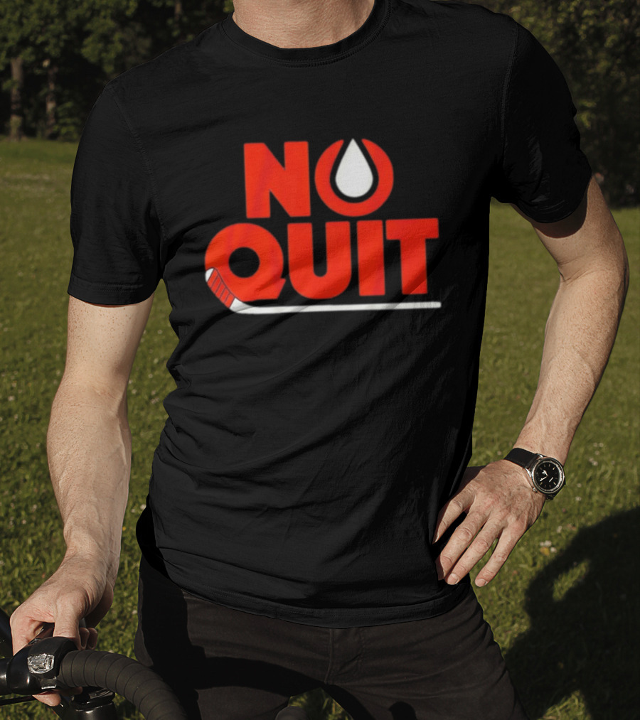 Edmonton No Quit Hockey Stick T-Shirt