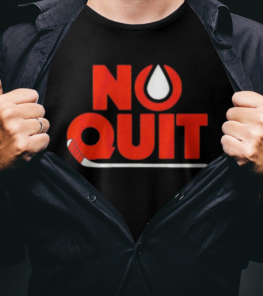 Edmonton No Quit Hockey Stick T-Shirt