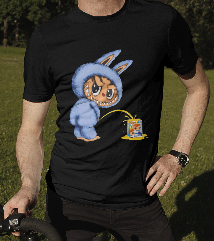 Labubu Peeing On Pop Figures Juice Box Fun Concept T-Shirt