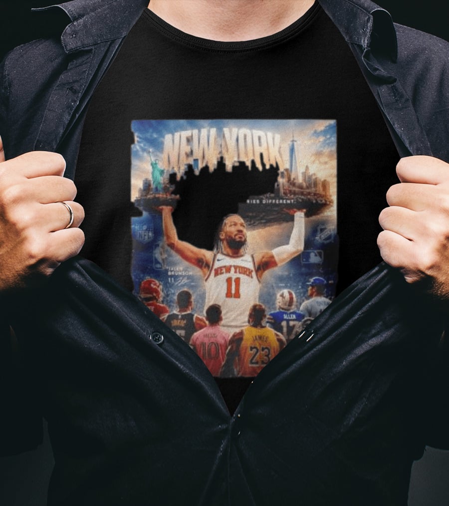 New York Knicks Built Different Carries Different Skyline Basketball NFL MLB T-Shirt