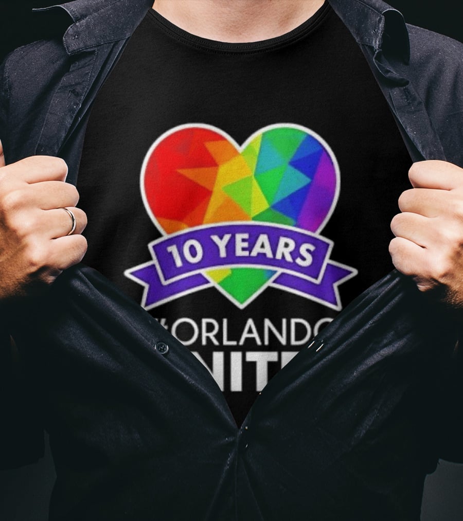 Noah Kahan 10 Years Orlando United Pride Rainbow Heart T-Shirt