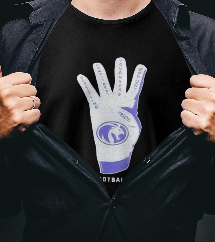 North Alabama Football Discipline Commitment Toughness Effort Pride Glove T-Shirt