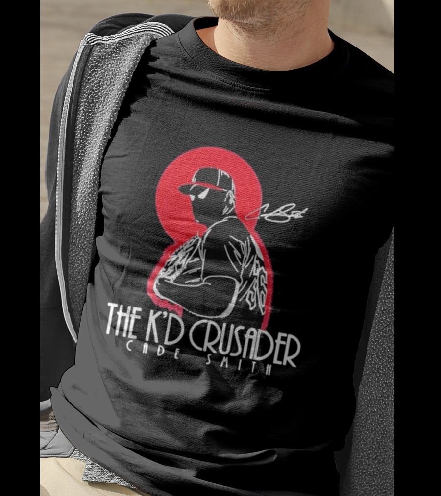 The K'D Crusader Cade Smith Baseball Player Silhouette Red T-Shirt