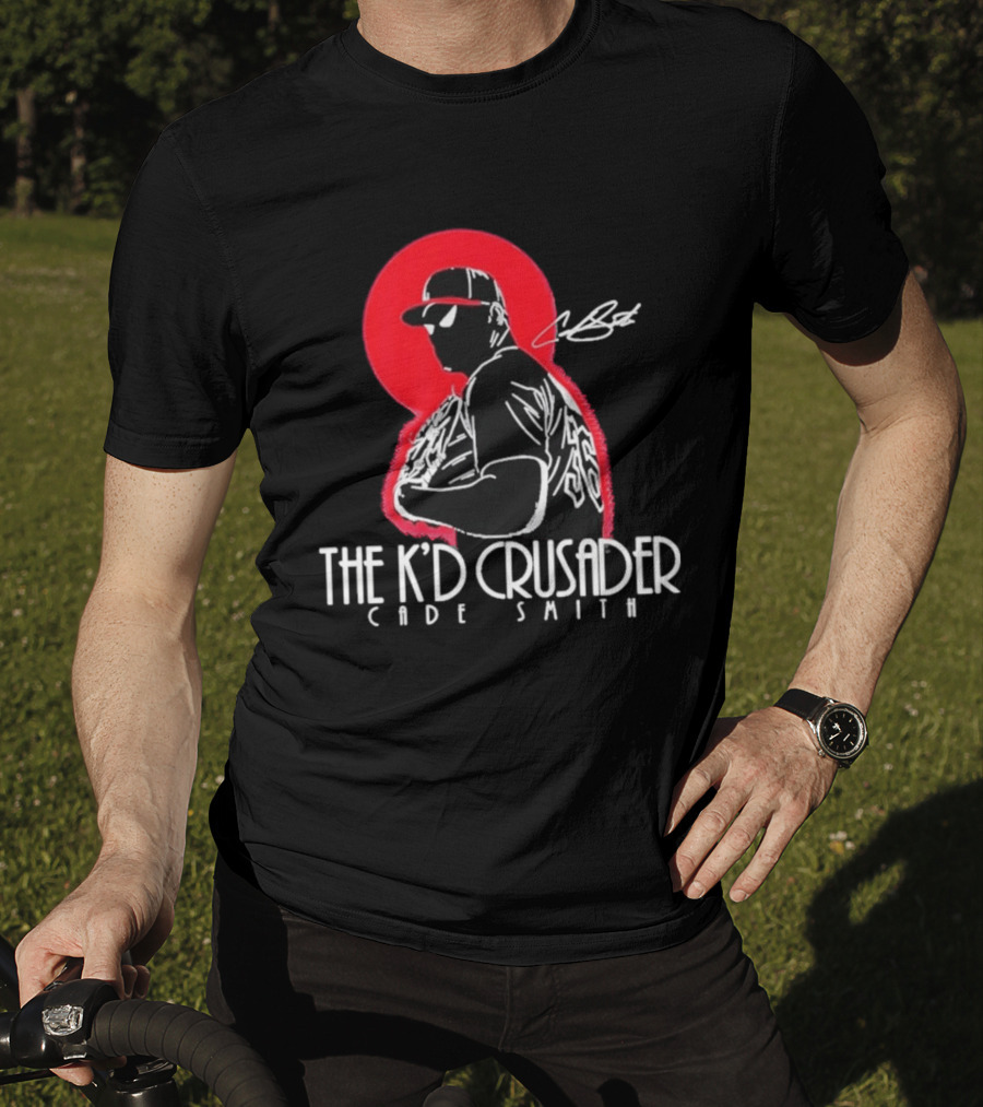 The K'D Crusader Cade Smith Baseball Player Silhouette Red T-Shirt