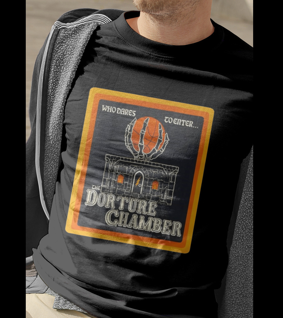 Who Dares To Enter The Dorture Chamber Basketball Spooky Castle T-Shirt