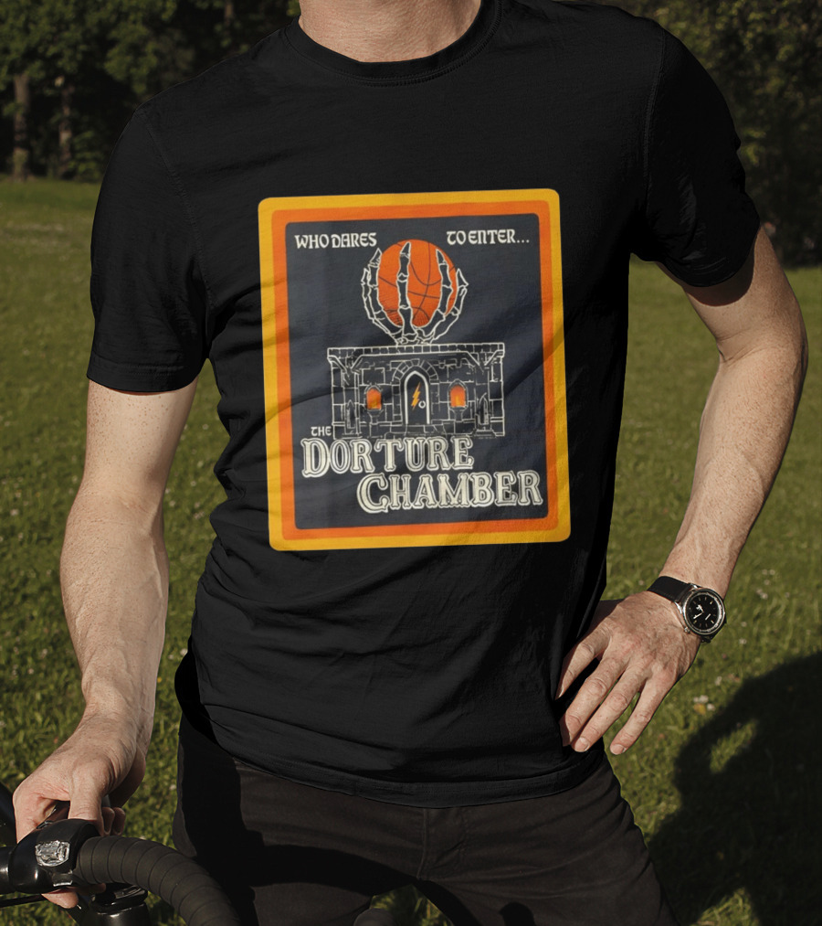 Who Dares To Enter The Dorture Chamber Basketball Spooky Castle T-Shirt