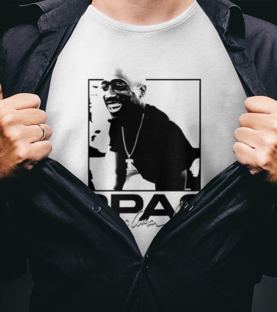 2pac Tupac Shakur Live And Die In LA Iconic Black And White T-Shirt