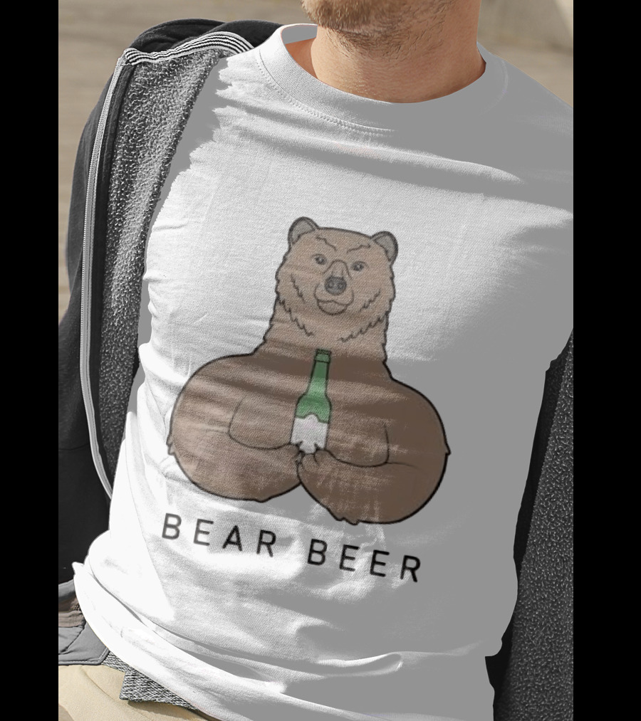 Bear Beer Meme Bottle Holding Bear T-Shirt