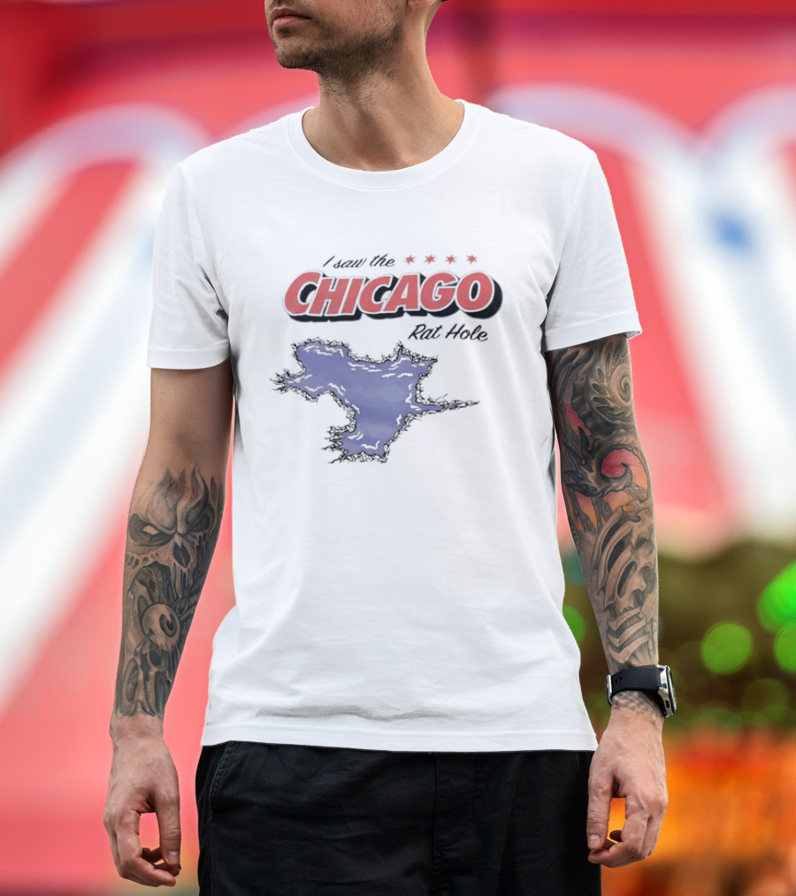 I Saw The Chicago Rat Hole City Meme With Chicago Stars And Map T-Shirt