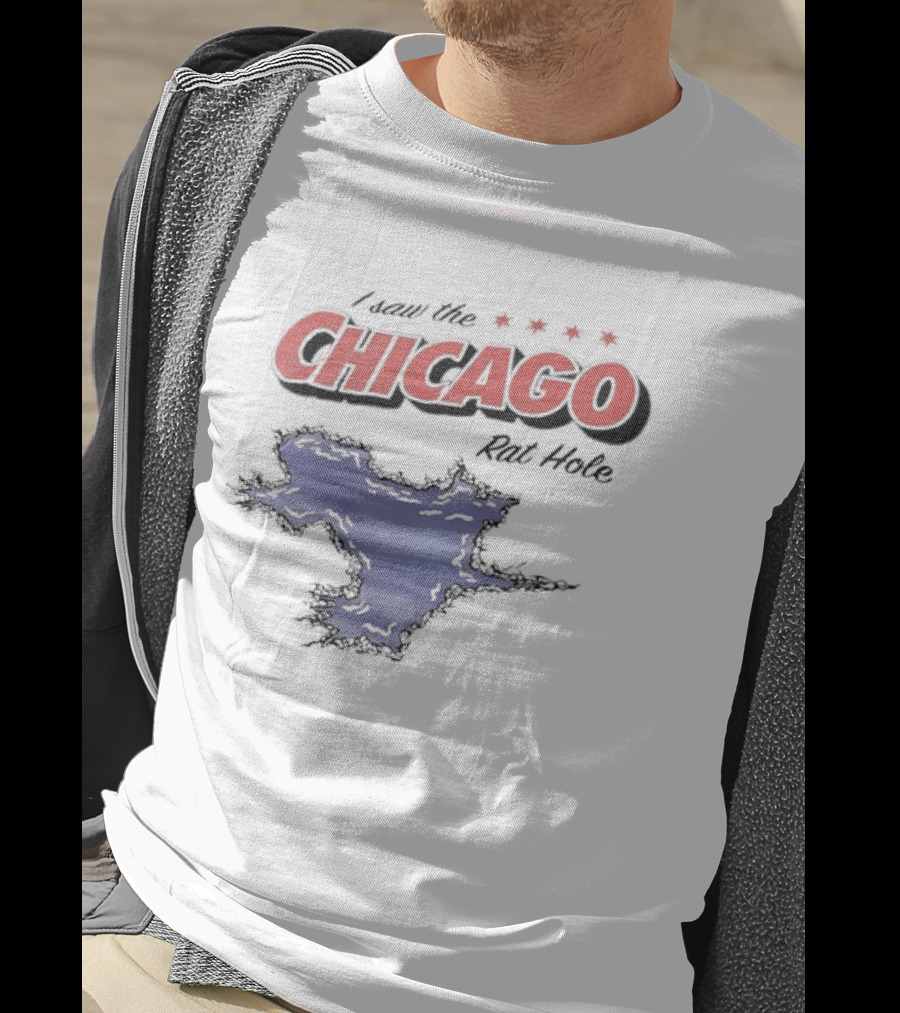 I Saw The Chicago Rat Hole City Meme With Chicago Stars And Map T-Shirt