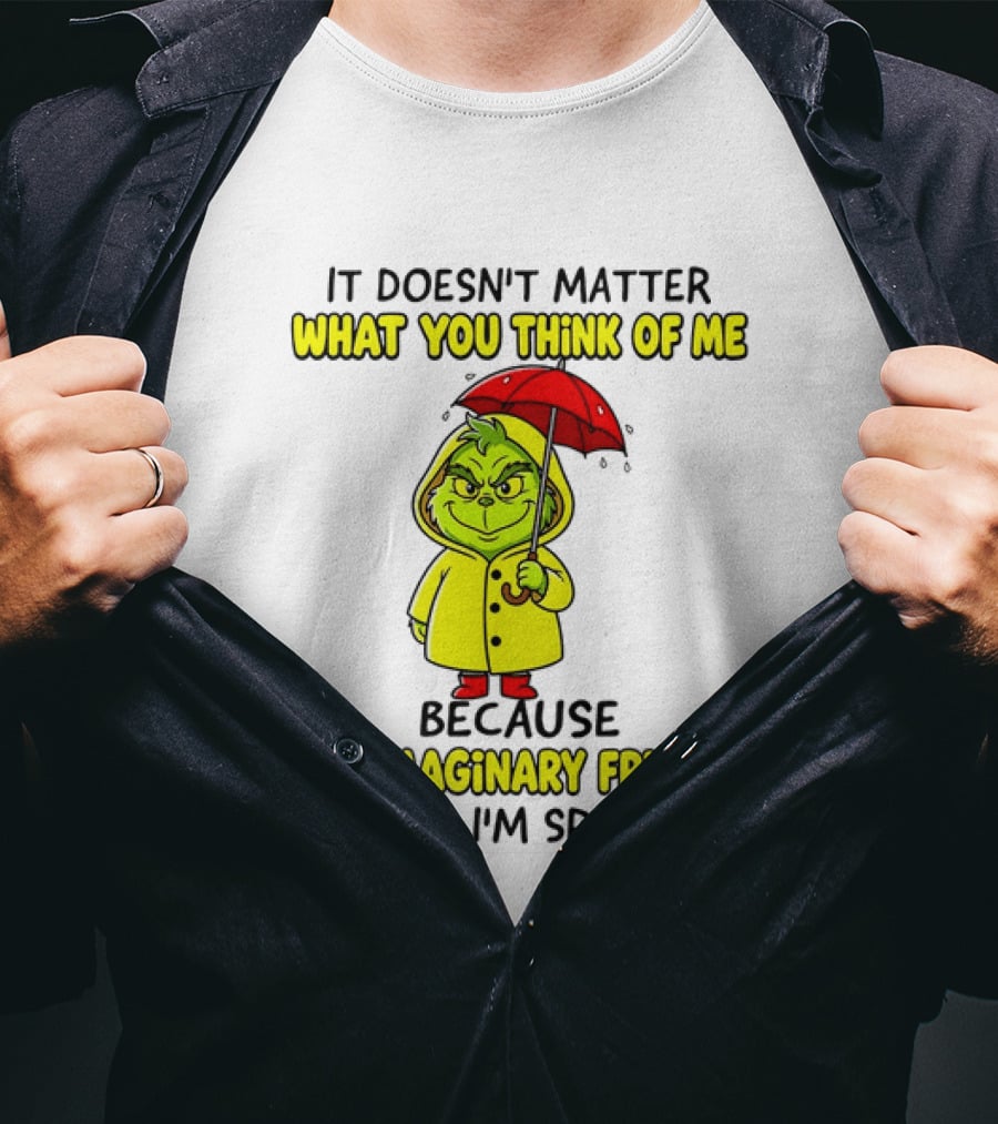 Grinch It Doesn't Matter What You Think Of Me My Imaginary Friends Think I'm Special T-Shirt