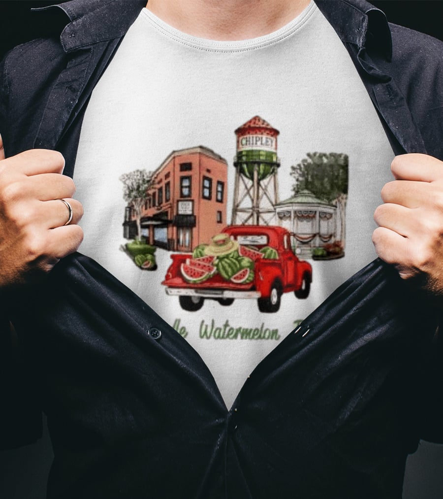 Panhandle Watermelon Festival Chipley Vintage Truck Scene T-Shirt