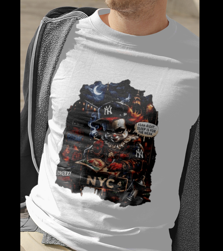 Pennywise NYC Yankees Bronx Thug Life Yeah Right Sleep Is For The Weak T-Shirt
