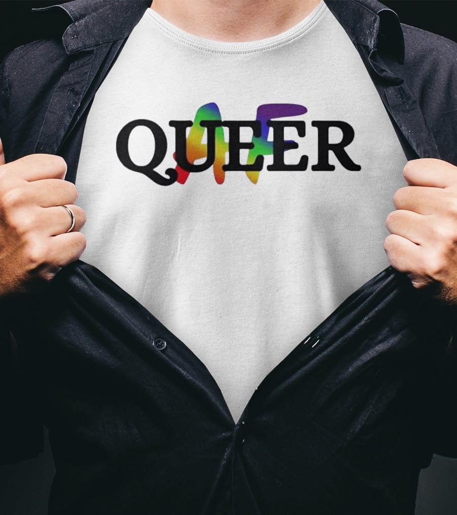 Queer AF Rainbow Pride Celebration Visibility LGBTQ+ T-Shirt