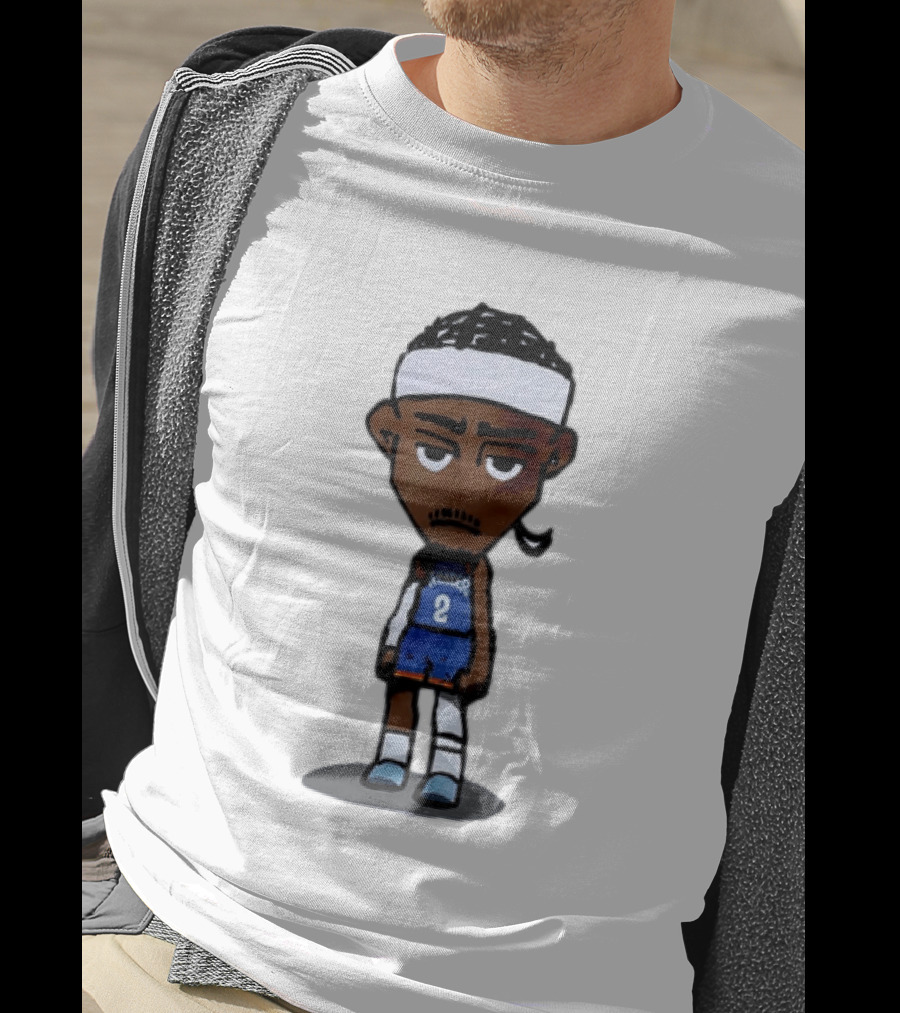 Shai Gilgeous Alexander Sad Cartoon OKC Thunder Basketball Player T-Shirt