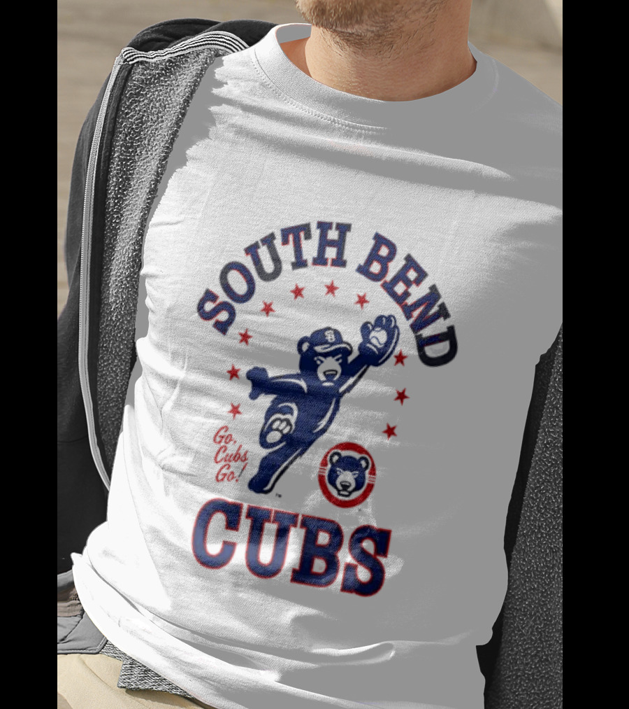 South Bend Cubs Mascot With Stars And Bear T-Shirt