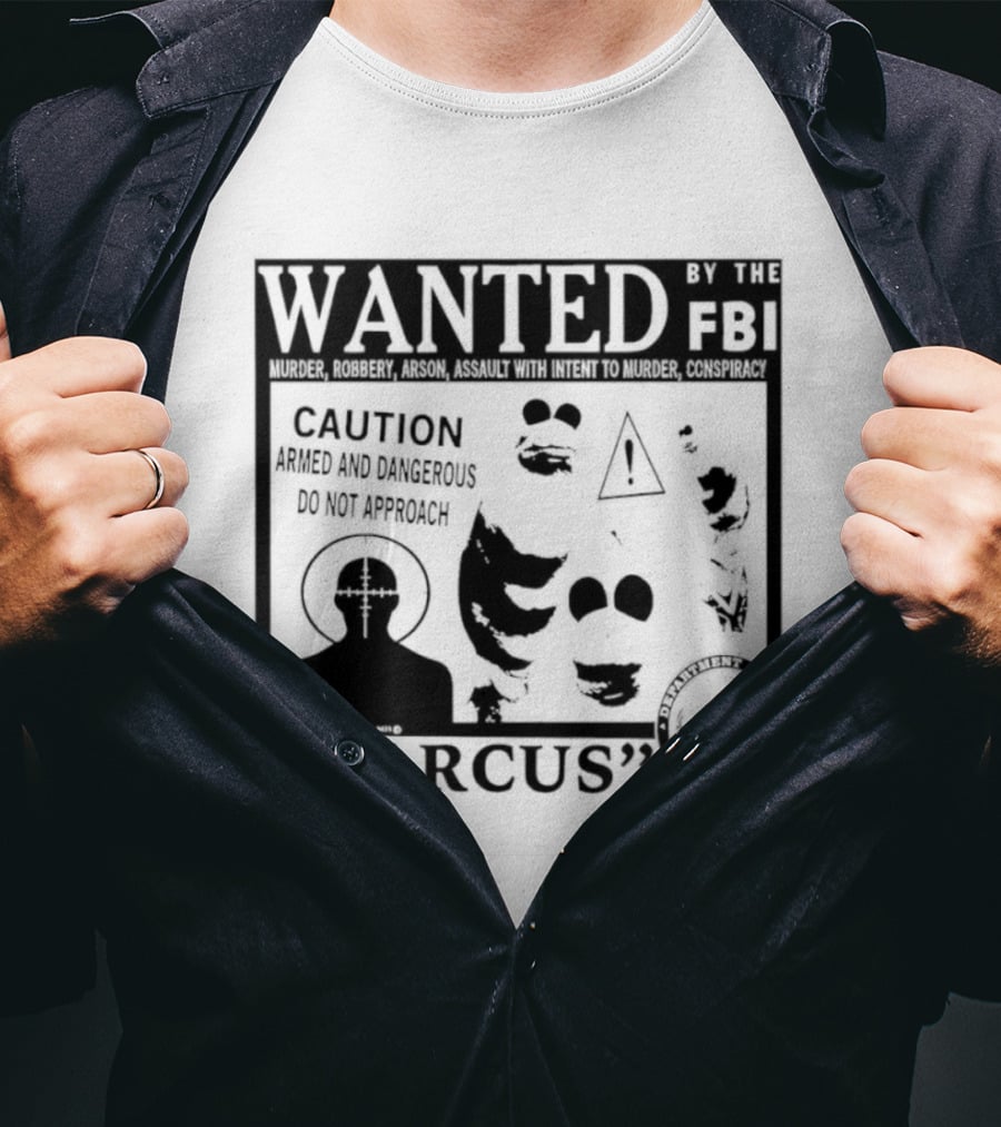 WANTED FBI Caution Marcus Cactus T-Shirt