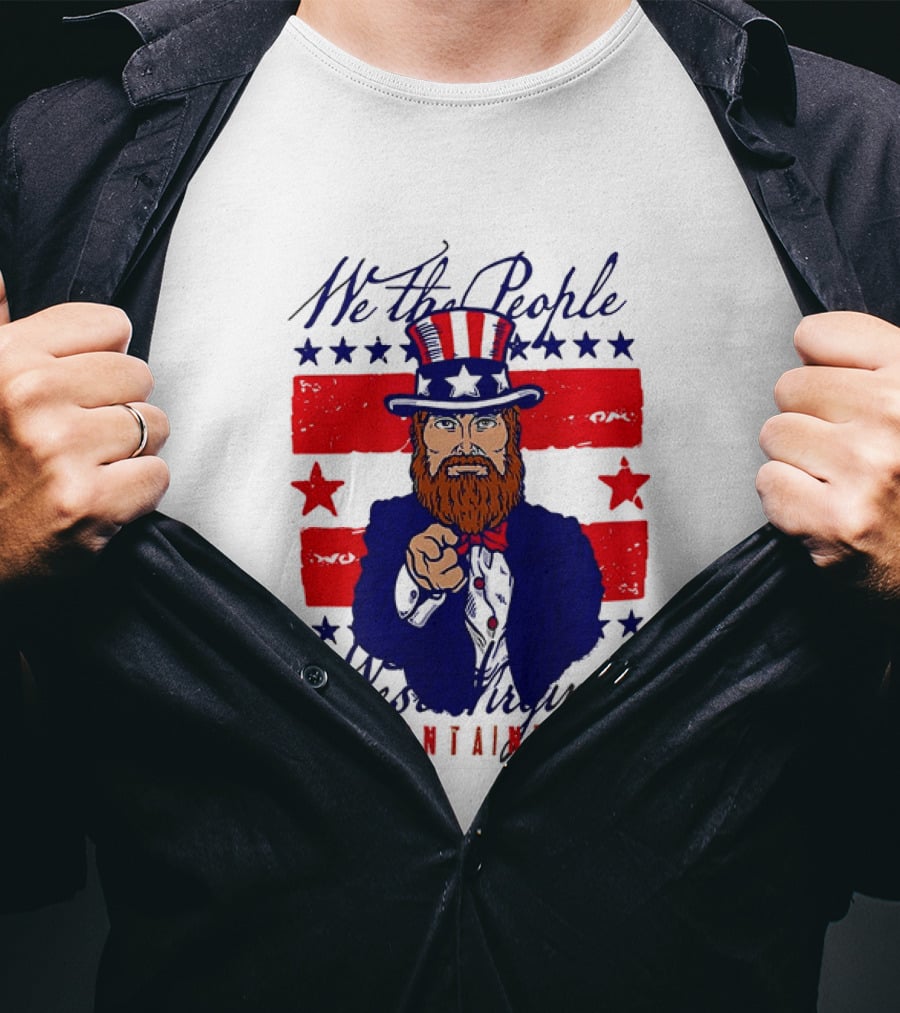 We The People West Virginia Mountaineers Uncle Sam Patriotic Stars And Stripes T-Shirt