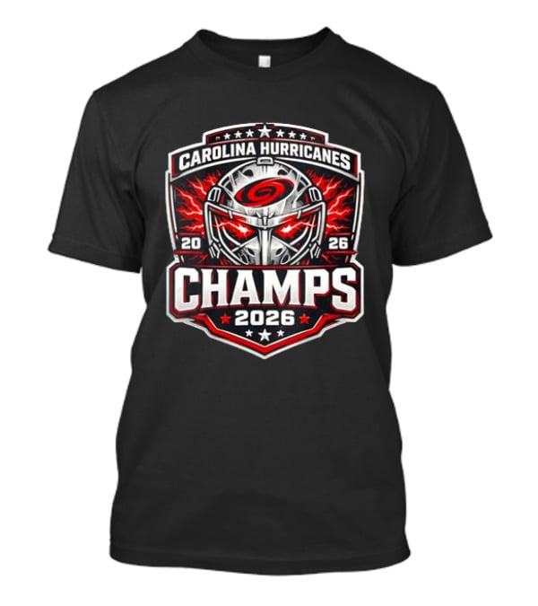 Carolina Hurricanes 2026 Champs Hockey Goalie Helmet T-Shirt