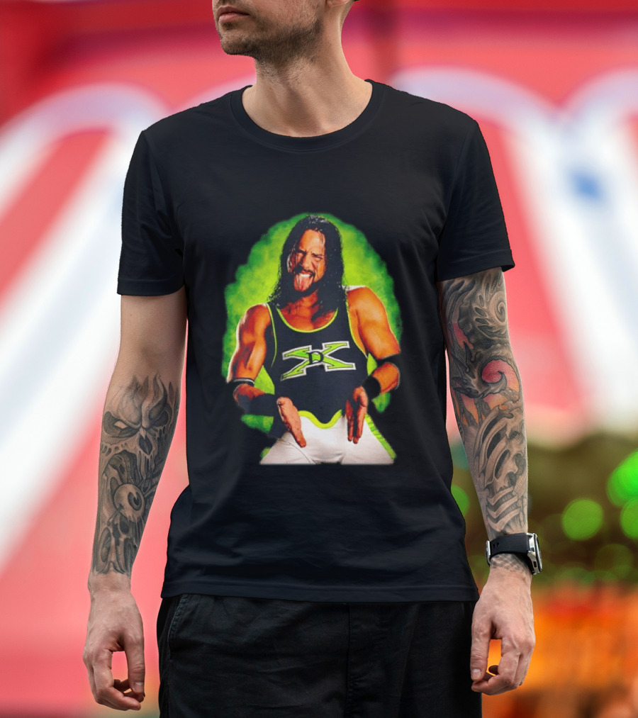 DX Seth Rollins Men's Wrestling Iconic Attitude Era Shawn X Pac D Generation X Green T-Shirt