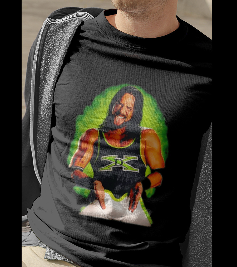 DX Seth Rollins Men's Wrestling Iconic Attitude Era Shawn X Pac D Generation X Green T-Shirt