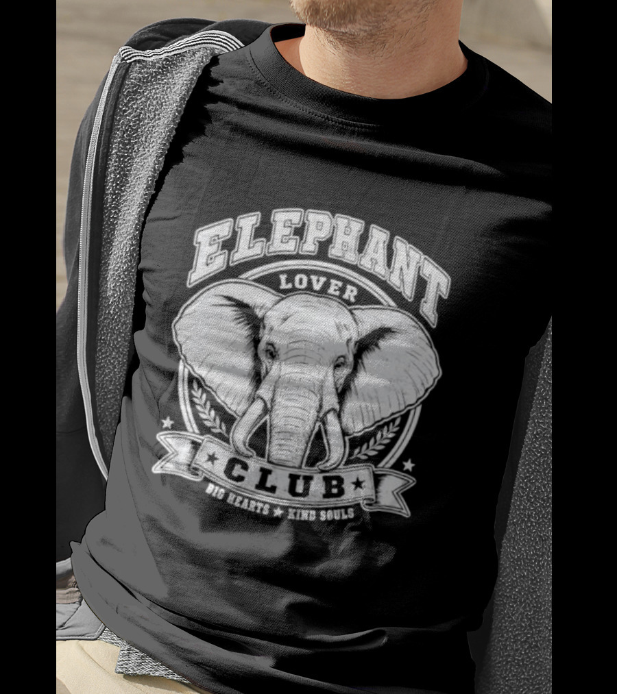 Elephant Lover Club Big Hearts Kind Souls T-Shirt