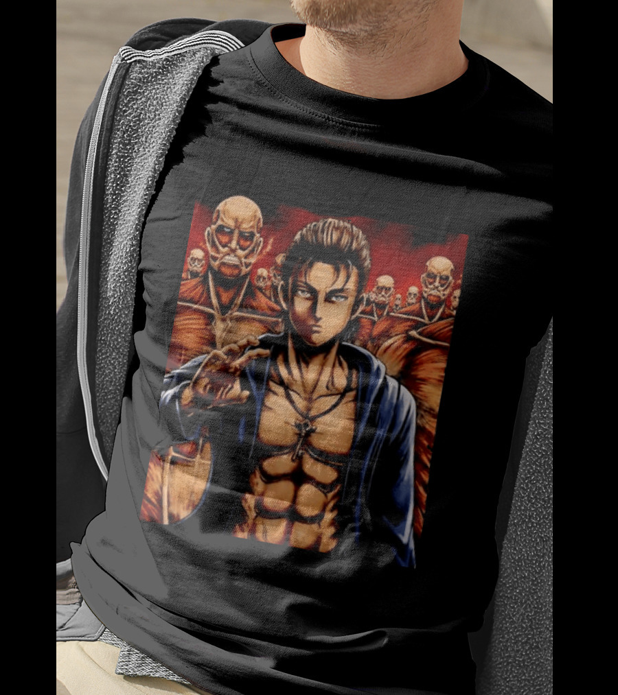 Eren Yeager The Rumbling Attack On Titan Colossal Titans Anime Scene T-Shirt