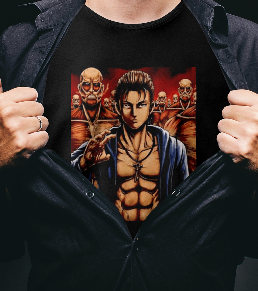 Eren Yeager The Rumbling Attack On Titan Colossal Titans Anime Scene T-Shirt