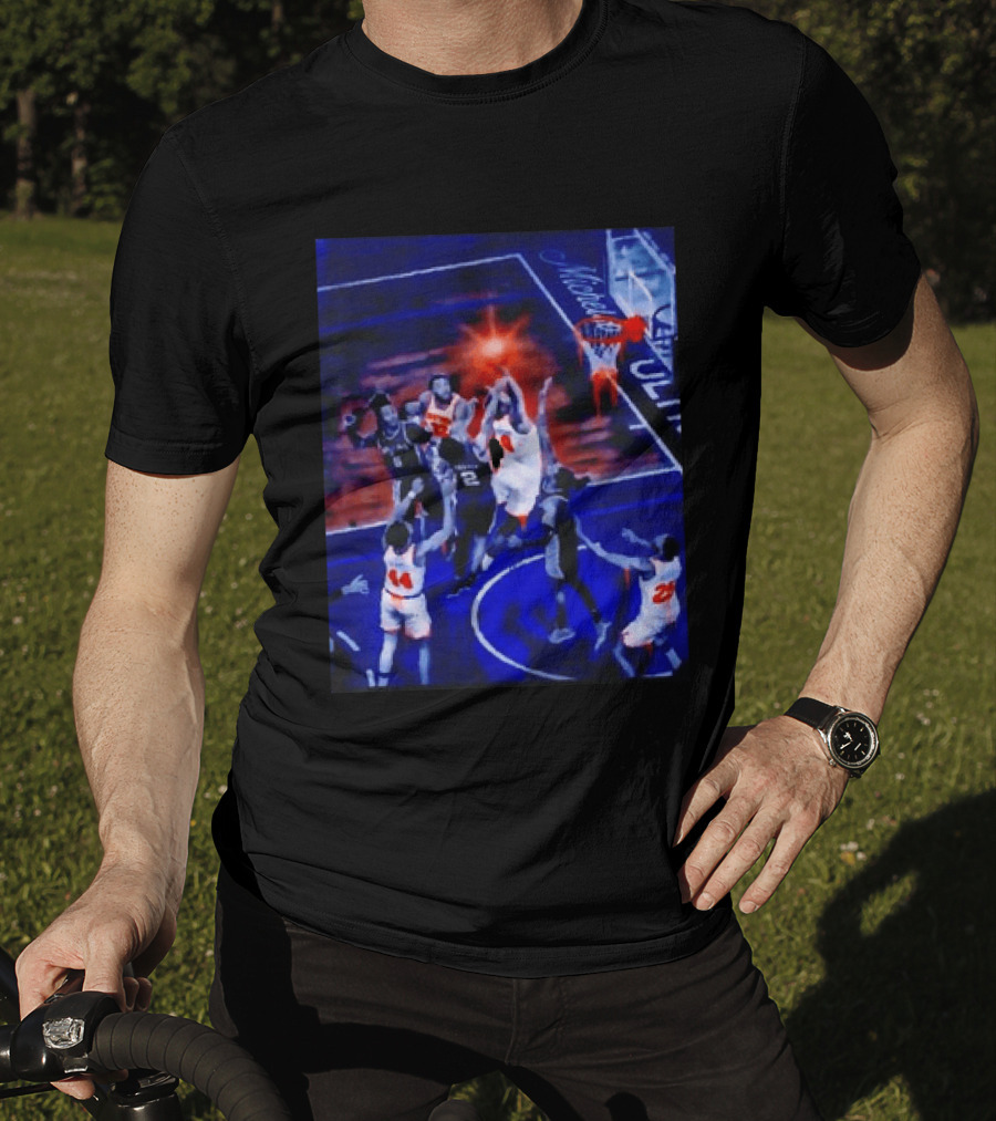 Jalen Brunson New York Knicks NBA Game Action Michelob Ultra Basketball Scene T-Shirt