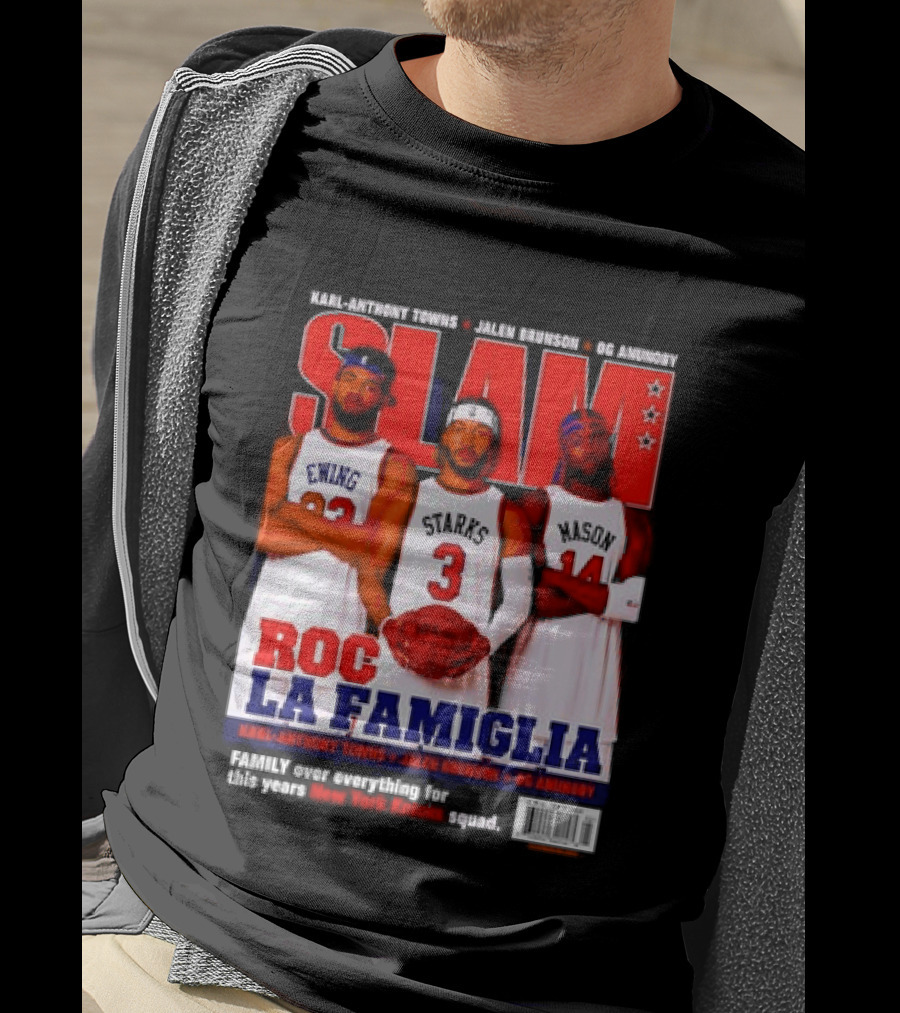 SLAM Magazine Roc La Famiglia Karl Anthony Towns Jalen Brunson OG Anunoby New York Knicks T-Shirt