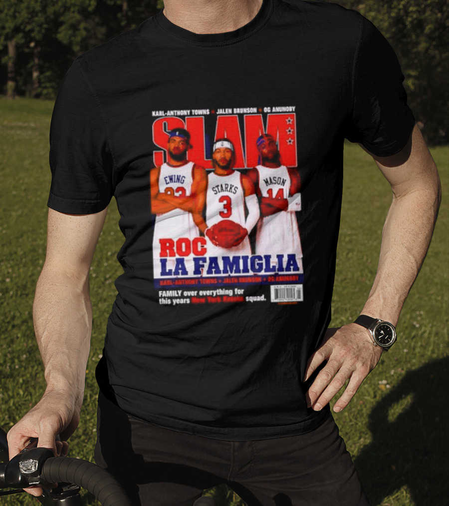 SLAM Magazine Roc La Famiglia Karl Anthony Towns Jalen Brunson OG Anunoby New York Knicks T-Shirt