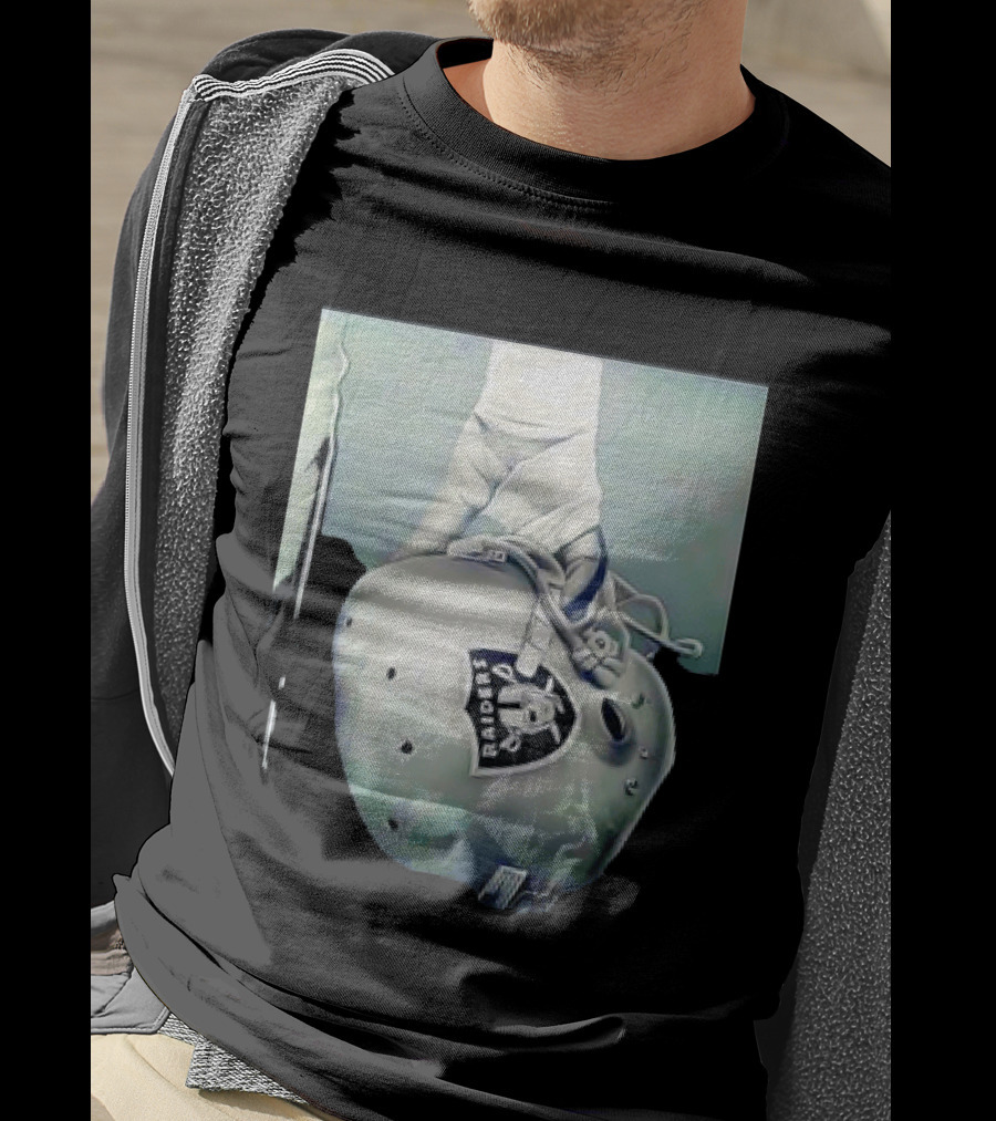 Las Vegas Raiders Football Helmet Hand Wrap Player Representation T-Shirt