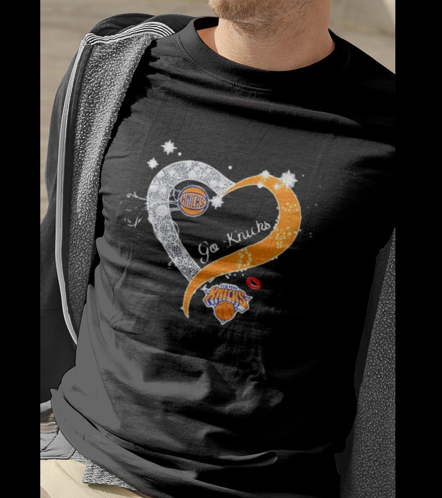 NY Knicks Heart Go Knicks Lips New York Knicks Basketball Team Fan T-Shirt