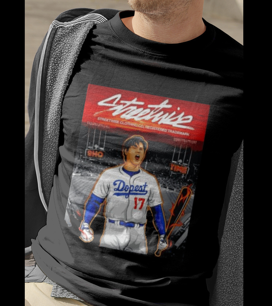 Shohei Ohtani Streetwise Dopest 17 Los Angeles Dodgers Baseball Stadium T-Shirt