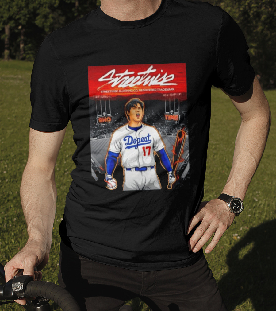 Shohei Ohtani Streetwise Dopest 17 Los Angeles Dodgers Baseball Stadium T-Shirt