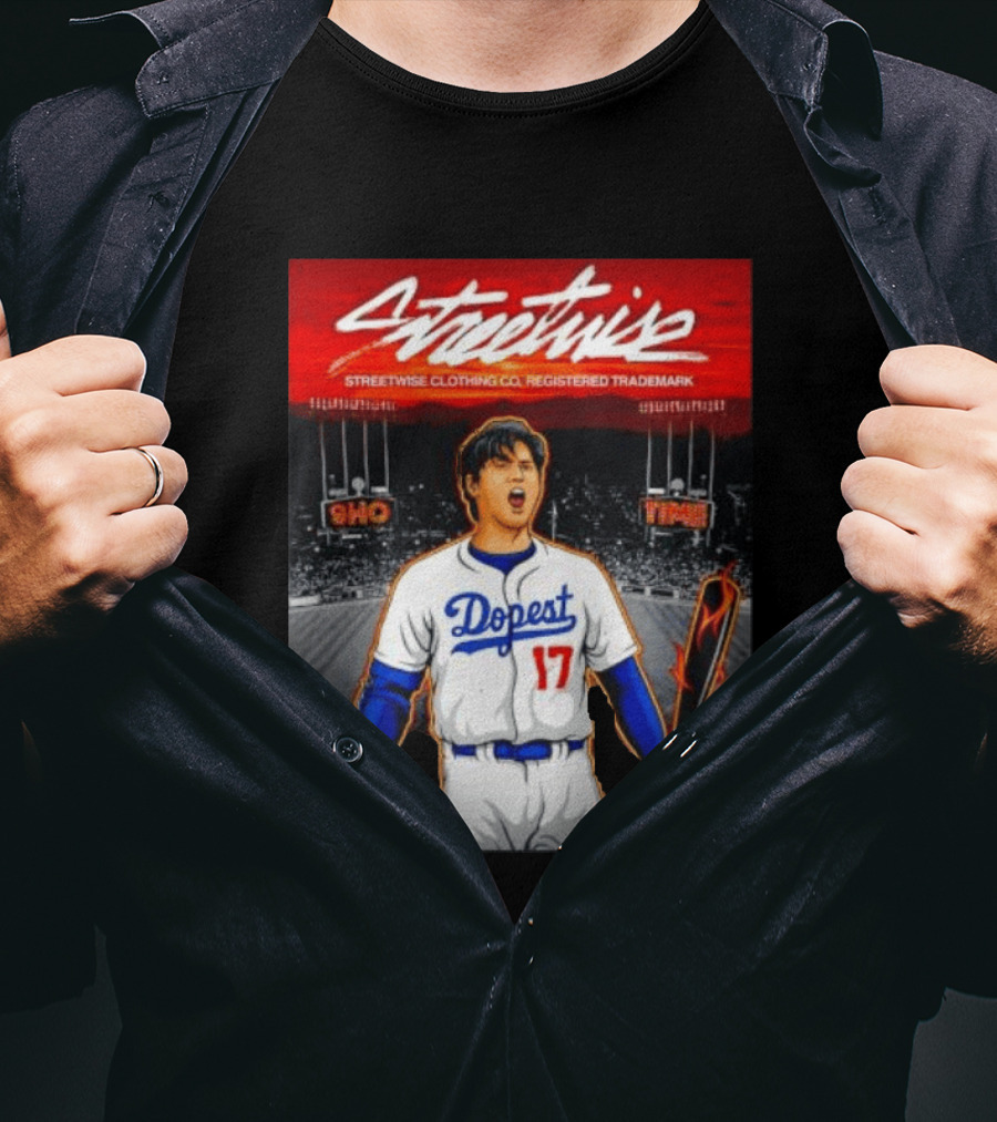 Shohei Ohtani Streetwise Dopest 17 Los Angeles Dodgers Baseball Stadium T-Shirt