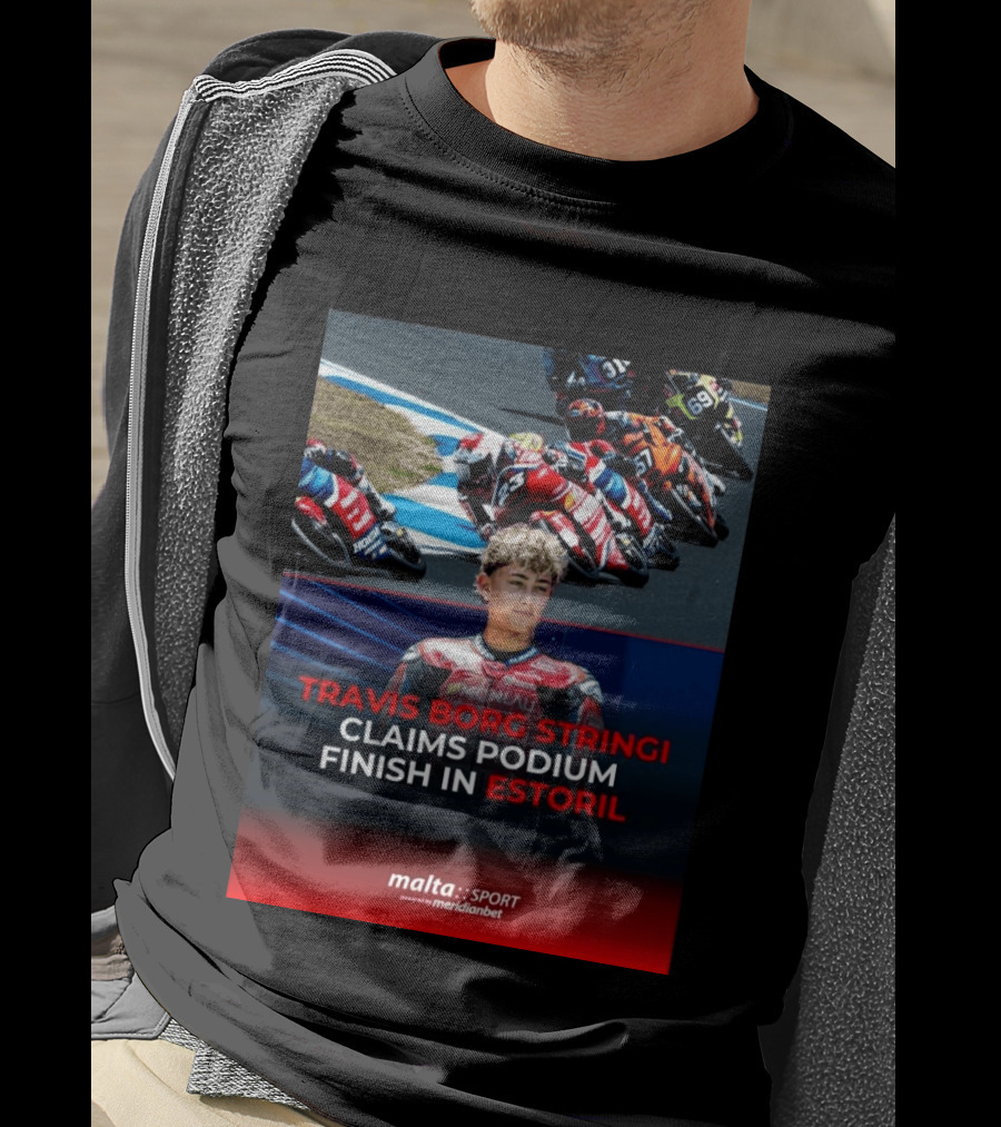 TRAVIS BORG STRINGI Podium Finish Estoril Malta Sport Powered By Meridianbet T-Shirt