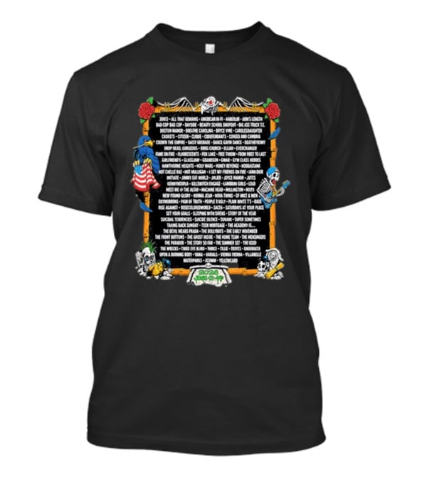 Vans Warped Tour Washington D.C 2026 Lineup Band Names List Skeletons Music Event Decor T-Shirt