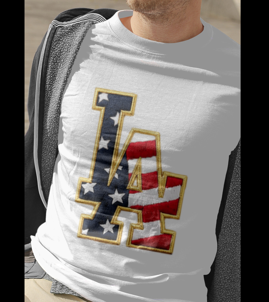 2026 Dodgers 4th Of July LA Stars Stripes T-Shirt