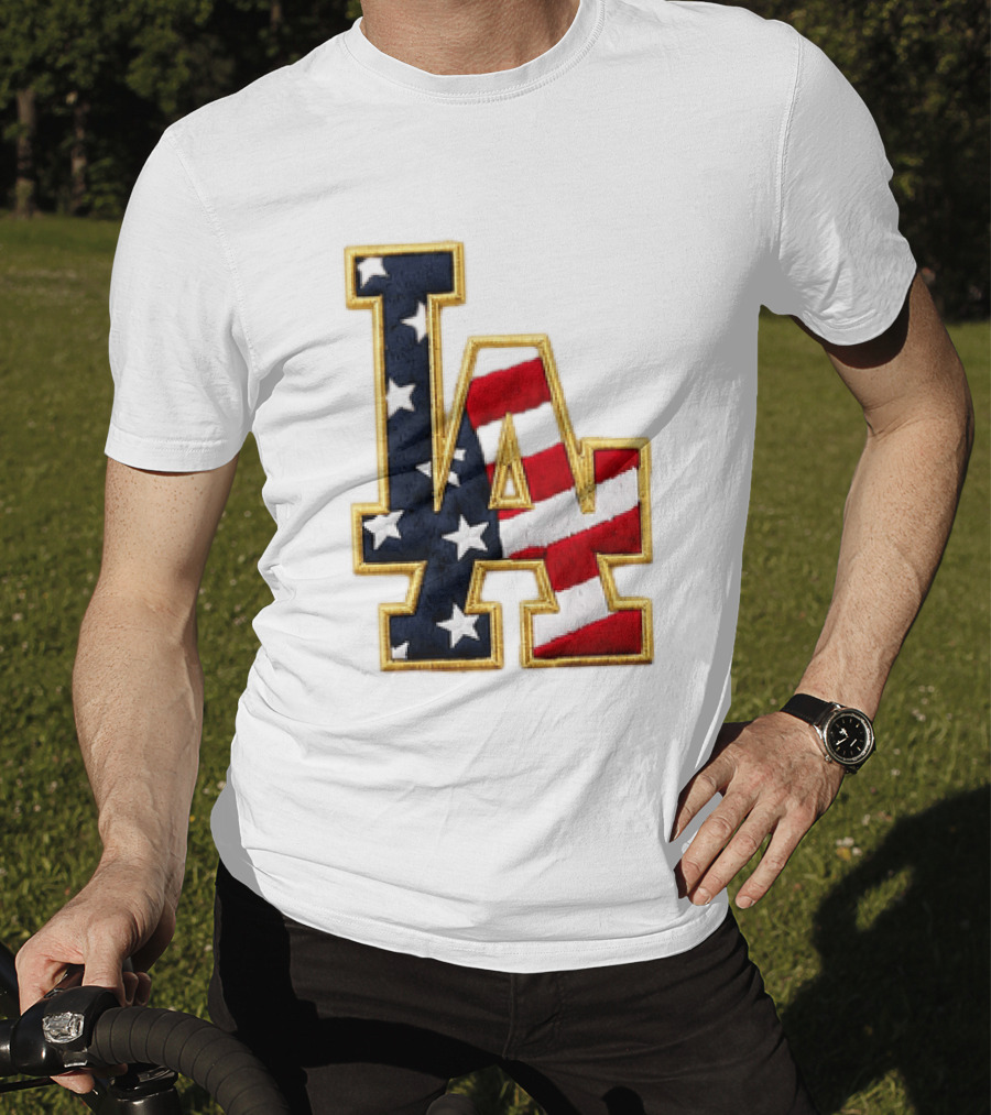 2026 Dodgers 4th Of July LA Stars Stripes T-Shirt