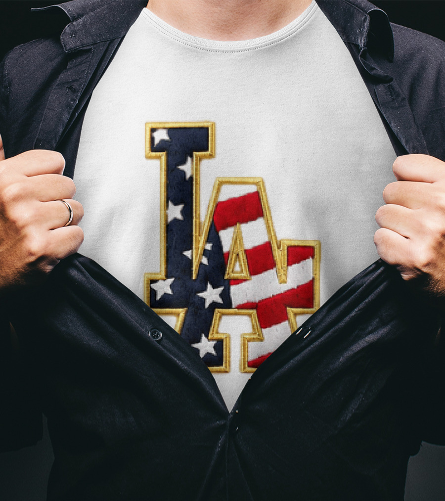 2026 Dodgers 4th Of July LA Stars Stripes T-Shirt