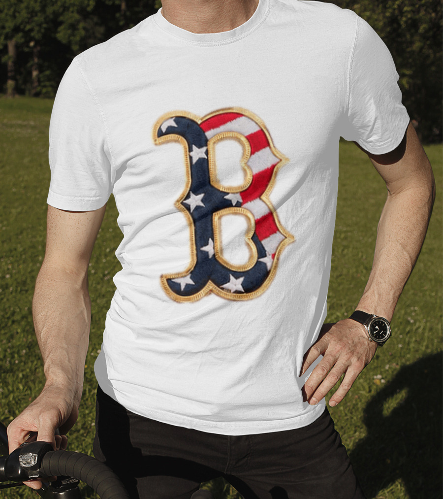 2026 Red Sox Patriotic Stars And Stripes B Logo MLB Fourth Of July T-Shirt