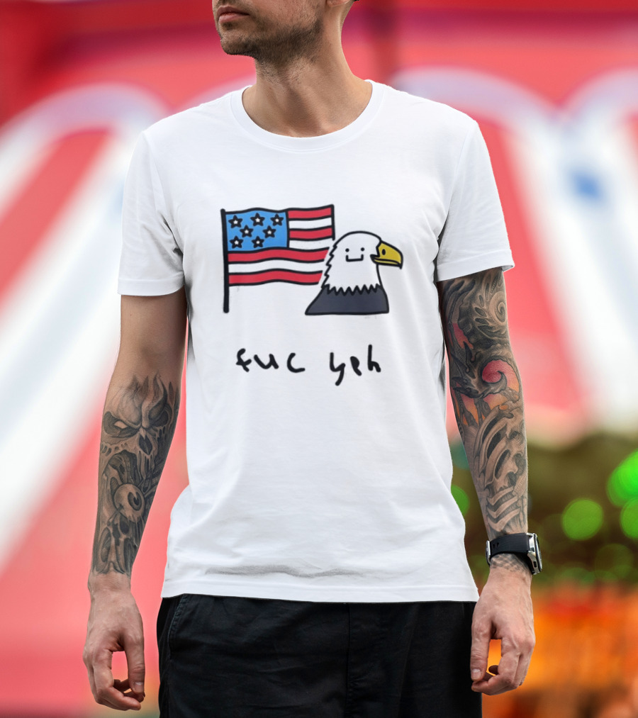Bald Eagle United States Flag Patriotic Meme Fuc Yeh T-Shirt